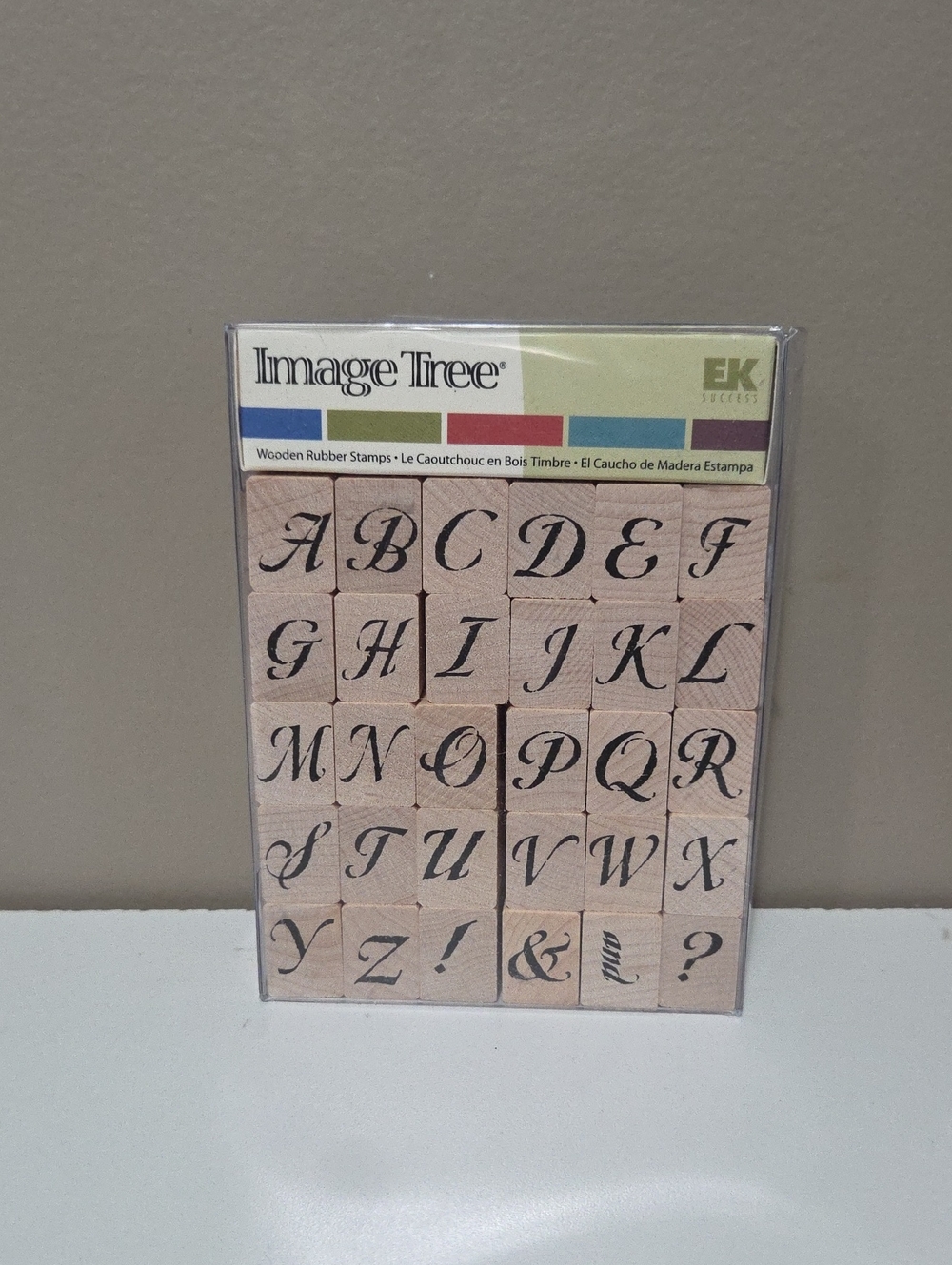 Calligraphy Upper ABC Alphabet Wooden Rubber stamp set.